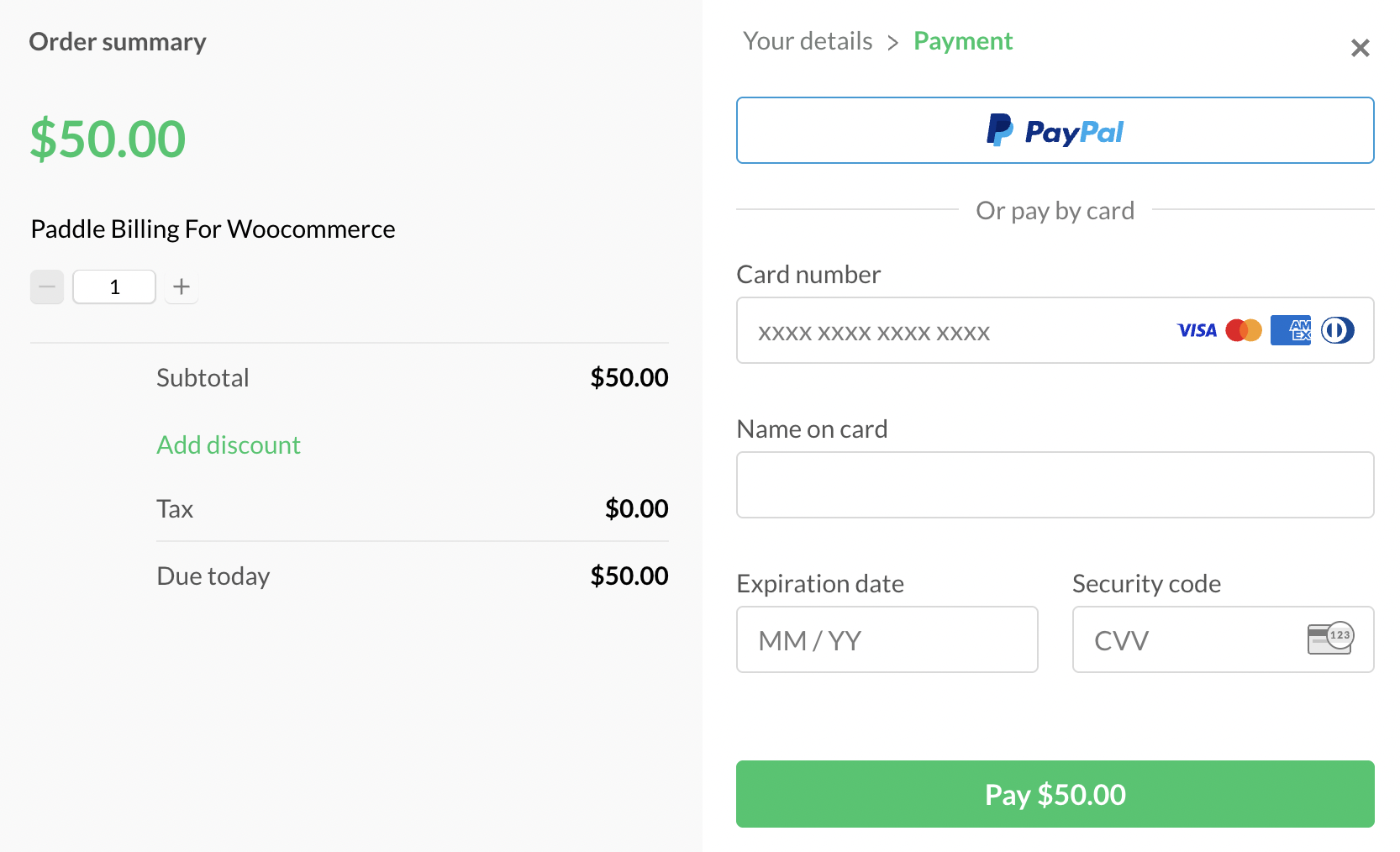Beautiful Popup Checkout Experience